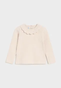 Mayoral bluza din bumbac pentru bebelusi culoarea bej, neted, 2051 imagine