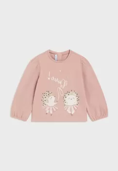 Mayoral bluza din bumbac pentru bebelusi culoarea roz, cu imprimeu, 2053 imagine