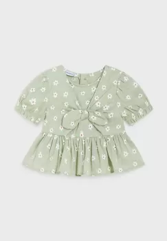 Mayoral bluza din bumbac pentru bebelusi culoarea verde, modelator imagine