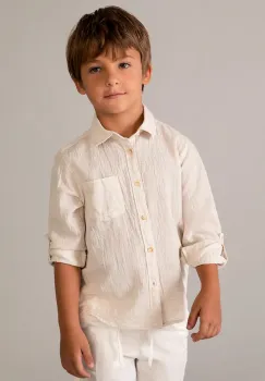 Mayoral camasa din amestec de in pentru copii imagine