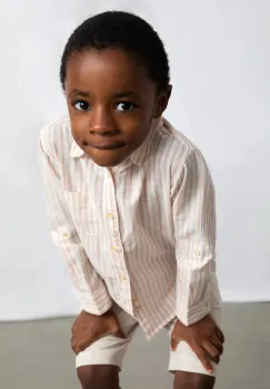 Mayoral camasa din amestec de in pentru copii imagine