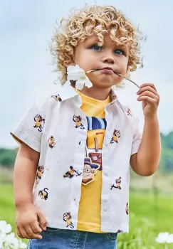 Mayoral camasa din bumbac pentru bebelusi culoarea bej imagine