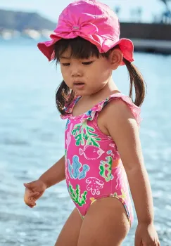 Mayoral costum de baie dintr-o bucata pentru copii culoarea roz, 1742 imagine
