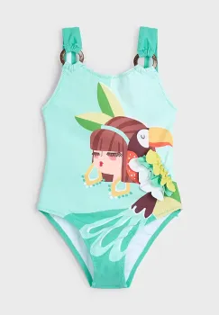Mayoral costum de baie dintr-o bucata pentru copii culoarea verde, 3718 imagine