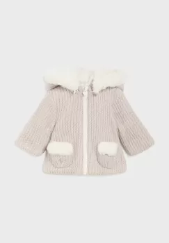 Mayoral Newborn bluza bebe culoarea bej, cu gluga, neted, 2447 imagine