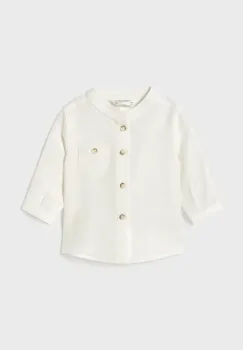 Mayoral Newborn camasa din amestec de in pentru bebelusi culoarea alb, 1103 imagine