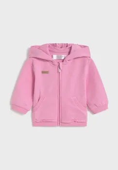 Mayoral Newborn hanorac de bumbac pentru bebelusi culoarea roz, cu gluga, neted, 1455 imagine