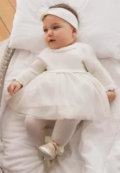 Mayoral Newborn rochie bebe culoarea bej, mini, evazati, 2806 imagine