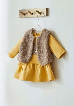 Mayoral Newborn rochie din bumbac pentru bebelusi culoarea galben, mini, evazati, 2807 imagine