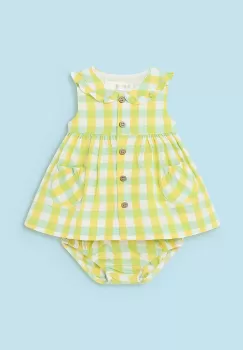 Mayoral Newborn rochie din bumbac pentru bebelusi culoarea galben, mini, evazati imagine