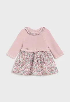 Mayoral Newborn rochie din bumbac pentru bebelusi culoarea roz, mini, evazati, 2886 imagine