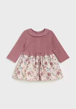 Mayoral Newborn rochie din bumbac pentru bebelusi culoarea roz, mini, evazati, 2886 imagine