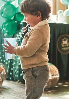 Mayoral pantaloni bebe culoarea gri, melanj, 2511 imagine