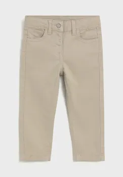 Mayoral pantaloni bebe slim fit basic culoarea bej, uni, 563 imagine