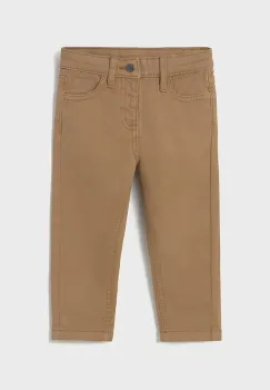 Mayoral pantaloni bebe slim fit basic culoarea maro, uni, 563 imagine