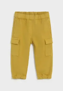 Mayoral pantaloni copii Joggery cargo culoarea galben, uni, 2506 imagine