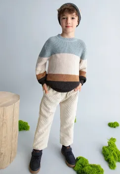 Mayoral pantaloni copii Joggery sztruks culoarea bej, 4568 imagine