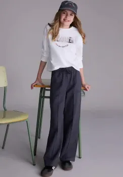 Mayoral pantaloni copii wide leg culoarea gri, 7579 imagine