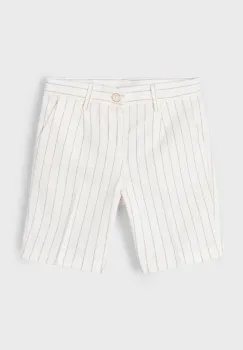 Mayoral pantaloni cu amestec de in pentru copii culoarea bej, cu imprimeu, 3217 imagine