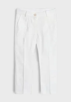 Mayoral pantaloni cu amestec de in pentru copii culoarea bej, neted, 3563 imagine