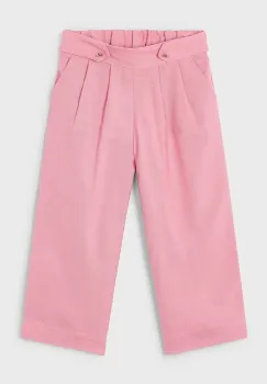 Mayoral pantaloni cu amestec de in pentru copii culoarea roz, neted, 3551 imagine