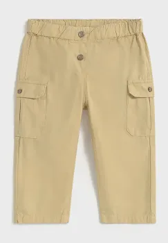 Mayoral pantaloni de bumbac pentru copii culoarea bej, uni, 1581 imagine