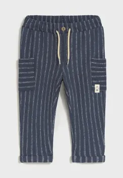Mayoral pantaloni de bumbac pentru copii culoarea bleumarin, cu imprimeu, 1584 imagine