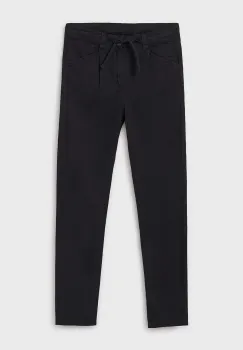 Mayoral pantaloni de bumbac pentru copii relaxed fit culoarea negru, neted, 6525 imagine