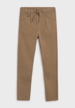 Mayoral pantaloni de bumbac pentru copii relaxed fit culoarea verde, neted, 6525 imagine