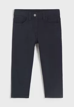 Mayoral pantaloni de bumbac pentru copii slim fit basic culoarea albastru marin, neted, 563 imagine