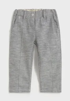 Mayoral pantaloni din bumbac pentru bebelusi culoarea gri, neted, 1576 imagine
