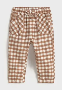 Mayoral pantaloni din bumbac pentru bebelusi culoarea maro, modelator, 1570 imagine