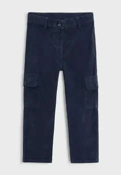 Mayoral pantaloni din catifea pentru copii cargo sztruks culoarea bleumarin, uni, 4564 imagine
