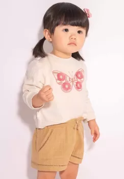 Mayoral pantaloni scurti bebe culoarea bej, neted imagine