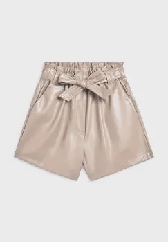 Mayoral pantaloni scurti copii culoarea bej, uni, talie reglabila, 7218 imagine