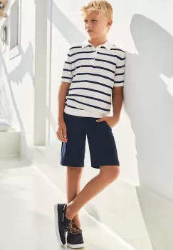 Mayoral pantaloni scurti copii slim culoarea albastru marin imagine