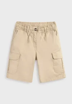 Mayoral pantaloni scurti din amestec de in pentru copii cargo culoarea bej, 6208 imagine