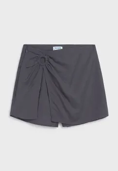 Mayoral pantaloni scurti din amestec de in pentru copii culoarea gri, neted, 6972 imagine