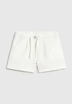 Mayoral pantaloni scurti din amestec de in pentru copii culoarea gri, talie reglabila, 1247 imagine