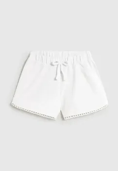 Mayoral pantaloni scurti din bumbac pentru bebelusi culoarea alb, uni, 603 imagine