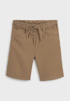 Mayoral pantaloni scurti din bumbac pentru copii culoarea maro, talie reglabila, 6205 imagine