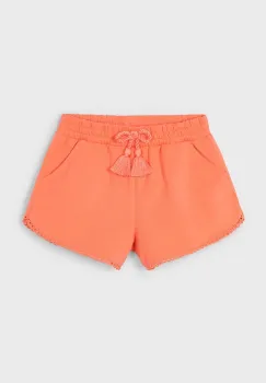 Mayoral pantaloni scurti din bumbac pentru copii culoarea portocaliu, neted, talie reglabila, 607 imagine