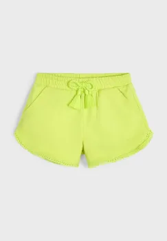 Mayoral pantaloni scurti din bumbac pentru copii culoarea verde, neted, talie reglabila, 607 imagine