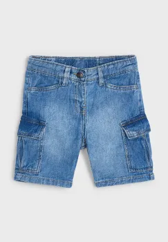 Mayoral pantaloni scurti din denim pentru copii cargo culoarea albastru marin, 3229 imagine
