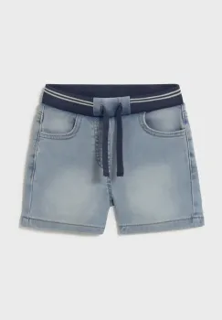 Mayoral pantaloni scurti din denim pentru copii soft denim jogger talie reglabila, 1248 imagine