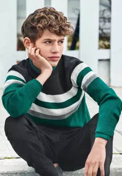 Mayoral pulover pentru copii din amestec de lana culoarea verde, 7393 imagine