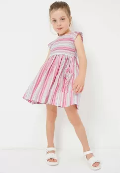Mayoral rochie cu amestec de in pentru copii culoarea roz, mini, evazati imagine