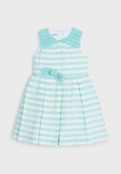 Mayoral rochie cu amestec de in pentru copii culoarea turcoaz, mini, evazati imagine
