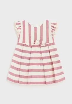 Mayoral rochie din amestec de in pentru bebelusi culoarea portocaliu, mini, evazati imagine