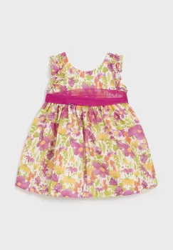 Mayoral rochie din amestec de in pentru bebelusi culoarea roz, mini, evazati imagine